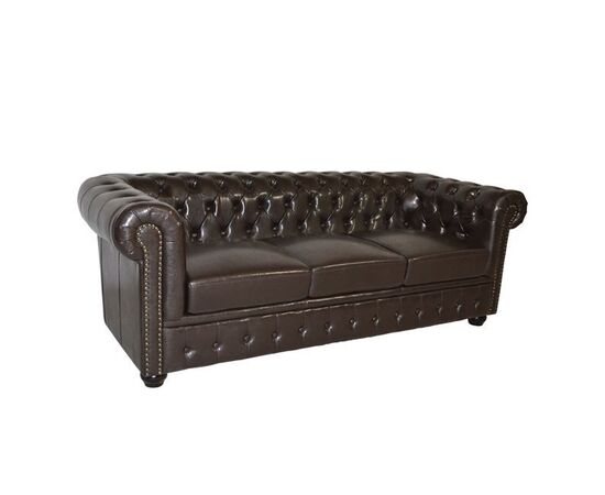ΚΑΝΑΠΕΣ 3ΘΕΣΙΟΣ T.CHESTERFIELD HM3009.01 ΤΕΧΝΟΔΕΡΜΑ ΣΚΟΥΡΟ ΚΑΦΕ 208x90x73Υ εκ. - ΚΑΝΑΠΕΔΕΣ-ΣΑΛΟΝΙΑ στο Milonadakis.gr