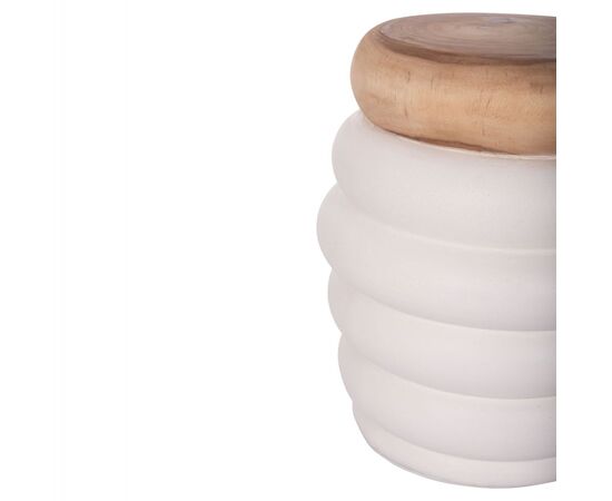 ΤΡΑΠΕΖΙ ΒΟΗΘΗΤΙΚΟ PUFFAT HM18172.02 FIBER CEMENT ΛΕΥΚΟ- ΞΥΛΟ TEAK TOP Φ45x46Υεκ. - ΤΡΑΠΕΖΙΑ ΚΟΥΖΙΝΑΣ στο Milonadakis.gr