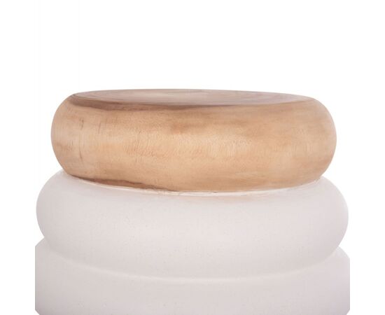 ΤΡΑΠΕΖΙ ΒΟΗΘΗΤΙΚΟ PUFFAT HM18172.02 FIBER CEMENT ΛΕΥΚΟ- ΞΥΛΟ TEAK TOP Φ45x46Υεκ. - ΤΡΑΠΕΖΙΑ ΚΟΥΖΙΝΑΣ στο Milonadakis.gr