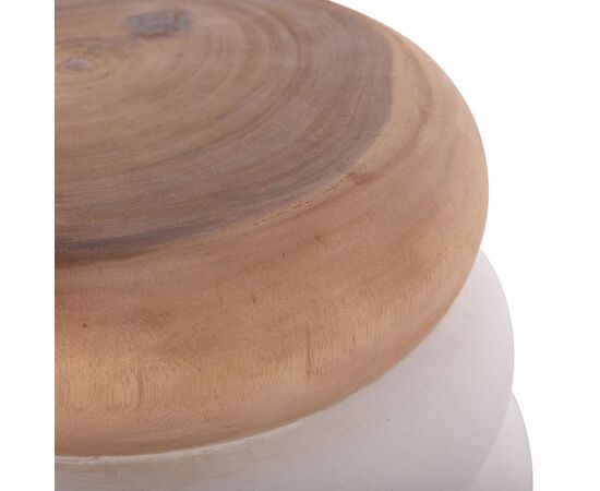 ΤΡΑΠΕΖΙ ΒΟΗΘΗΤΙΚΟ PUFFAT HM18172.02 FIBER CEMENT ΛΕΥΚΟ- ΞΥΛΟ TEAK TOP Φ45x46Υεκ. - ΤΡΑΠΕΖΙΑ ΚΟΥΖΙΝΑΣ στο Milonadakis.gr