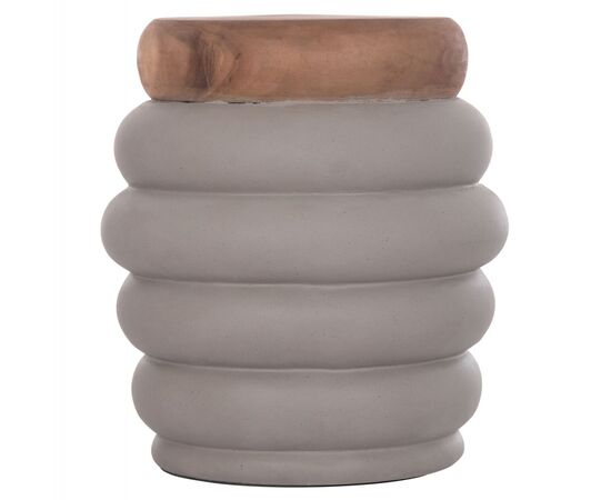 ΤΡΑΠΕΖΙ ΒΟΗΘΗΤΙΚΟ PUFFAT HM18172.03 FIBER CEMENT ΓΚΡΙ- ΞΥΛΟ TEAK TOP Φ45x46Υεκ. - ΤΡΑΠΕΖΙΑ ΚΟΥΖΙΝΑΣ στο Milonadakis.gr