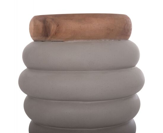 ΤΡΑΠΕΖΙ ΒΟΗΘΗΤΙΚΟ PUFFAT HM18172.03 FIBER CEMENT ΓΚΡΙ- ΞΥΛΟ TEAK TOP Φ45x46Υεκ. - ΤΡΑΠΕΖΙΑ ΚΟΥΖΙΝΑΣ στο Milonadakis.gr