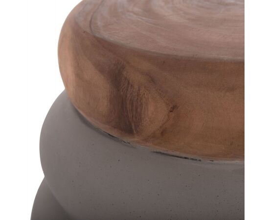 ΤΡΑΠΕΖΙ ΒΟΗΘΗΤΙΚΟ PUFFAT HM18172.03 FIBER CEMENT ΓΚΡΙ- ΞΥΛΟ TEAK TOP Φ45x46Υεκ. - ΤΡΑΠΕΖΙΑ ΚΟΥΖΙΝΑΣ στο Milonadakis.gr