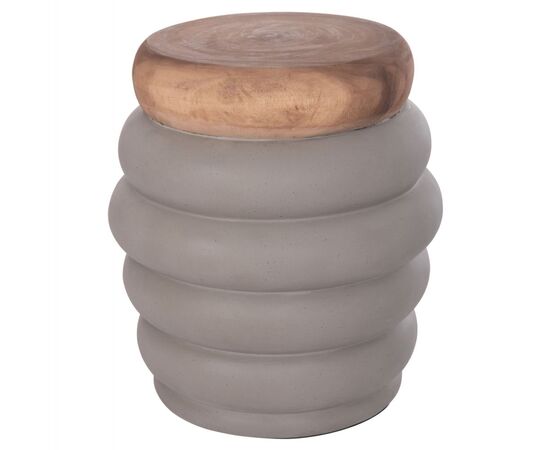 ΤΡΑΠΕΖΙ ΒΟΗΘΗΤΙΚΟ PUFFAT HM18172.03 FIBER CEMENT ΓΚΡΙ- ΞΥΛΟ TEAK TOP Φ45x46Υεκ. - ΤΡΑΠΕΖΙΑ ΚΟΥΖΙΝΑΣ στο Milonadakis.gr