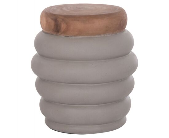 ΤΡΑΠΕΖΙ ΒΟΗΘΗΤΙΚΟ PUFFAT HM18172.03 FIBER CEMENT ΓΚΡΙ- ΞΥΛΟ TEAK TOP Φ45x46Υεκ. - ΤΡΑΠΕΖΙΑ ΚΟΥΖΙΝΑΣ στο Milonadakis.gr
