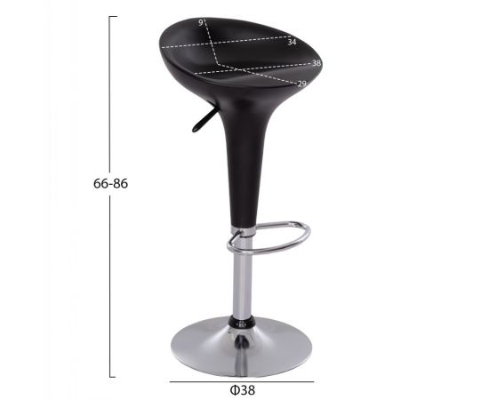 ΣΚΑΜΠΟ ΜΠΑΡ DAISY HM200.01 ΜΕ ΑΜΟΡΤΙΣΕΡ ΣΕ ΜΑΥΡΟ & ΧΡΩΜΙΟ ΧΡΩΜΑ 43,5x38x86Υεκ - ΣΚΑΜΠΟ ΜΠΑΡ στο Milonadakis.gr