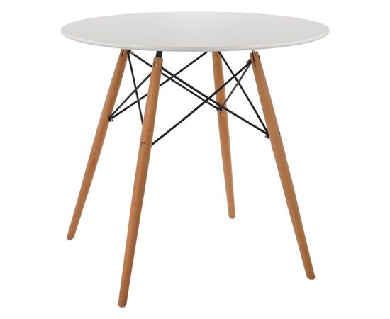 ΤΡΑΠΕΖΙ MINIMAL ΣΤΡΟΓΓΥΛΟ HM0059.01 MDF ΣΕ ΛΕΥΚΟ-ΠΟΔΙΑ ΟΞΙΑΣ ΦΥΣΙΚΟ Φ80Χ72Υεκ. - ΤΡΑΠΕΖΙΑ ΚΟΥΖΙΝΑΣ στο Milonadakis.gr