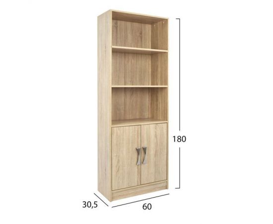ΒΙΒΛΙΟΘΗΚΗ ΜΕΛΑΜΙΝΗΣ ENSLEY HM2027.03 SONAMA ΜΕ ΧΕΡΟΥΛΙ 60x30x180εκ - ΒΙΒΛΙΟΘΗΚΕΣ στο Milonadakis.gr