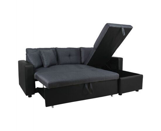ΚΑΝΑΠΕΣ ΓΩΝΙΑ ΚΡΕΒΑΤΙ WAYNE 220x146x86Υεκ.HM3028.01 ΓΚΡΙ ΜΕ ΜΑΥΡΟ PU - ΚΑΝΑΠΕΔΕΣ-ΣΑΛΟΝΙΑ στο Milonadakis.gr