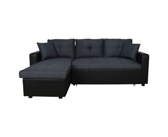 ΚΑΝΑΠΕΣ ΓΩΝΙΑ ΚΡΕΒΑΤΙ WAYNE 220x146x86Υεκ.HM3028.01 ΓΚΡΙ ΜΕ ΜΑΥΡΟ PU - ΚΑΝΑΠΕΔΕΣ-ΣΑΛΟΝΙΑ στο Milonadakis.gr