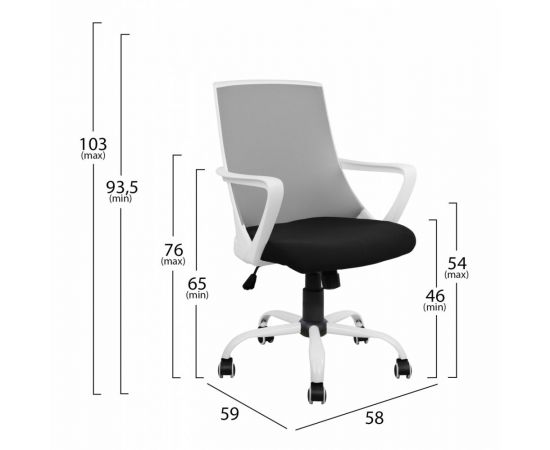 ΚΑΡΕΚΛΑ ΓΡΑΦΕΙΟΥ MALFOI HM1053.21 ΓΚΡΙ MESH & ΠΟΔΙ ΜΕΤΑΛΛΙΚΟ 58x59x103 cm - ΚΑΡΕΚΛΕΣ ΓΡΑΦΕΙΟΥ στο Milonadakis.gr