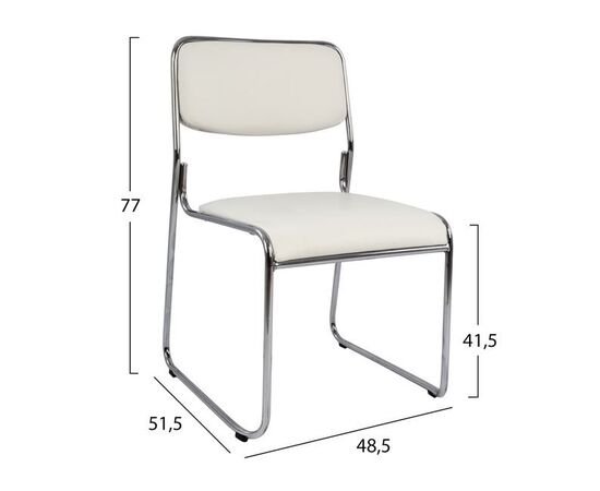 ΚΑΡΕΚΛΑ ΓΡΑΦΕΙΟΥ ΣΥΝΕΡΓΑΣΙΑΣ MABEL HM1019.02 ΣΕ ΧΡΩΜΑ ΛΕΥΚΟ 48,5x51,5x77Yεκ. - ΚΑΡΕΚΛΕΣ ΕΠΙΣΚΕΠΤΗ στο Milonadakis.gr