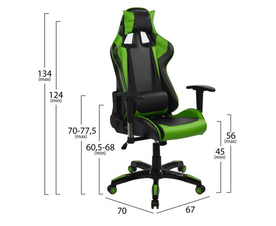 ΠΟΛΥΘΡΟΝΑ GAMING RACING HM1056.03 ΜΑΥΡΟ - ΠΡΑΣΙΝΟ PU 67x70x134 εκ. - ΚΑΡΕΚΛΕΣ ΓΡΑΦΕΙΟΥ στο Milonadakis.gr