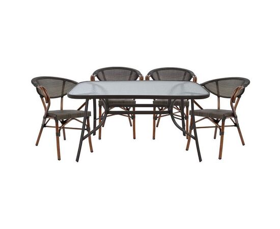 ΣΕΤ ΤΡΑΠΕΖΑΡΙΑ 5ΤΜΧ 140X80 & 4 ΠΟΛΥΘΡΟΝΕΣ BAMBOO LOOK ΚΑΦΕ - ΣΕΤ ΤΡΑΠΕΖΑΡΙΕΣ στο Milonadakis.gr