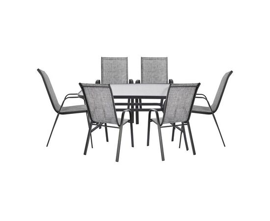 ΣΕΤ ΤΡΑΠΕΖΑΡΙΑΣ 7ΤΜΧ 140X80 BRUNO & 6TMX LEON ΠΟΛΥΘΡΟΝΑ ΓΚΡΙ - ΣΕΤ ΤΡΑΠΕΖΑΡΙΕΣ στο Milonadakis.gr