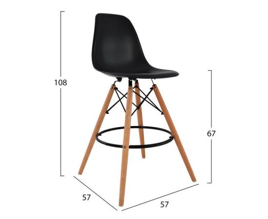 ΣΚΑΜΠΟ ΜΠΑΡ RENATA HM0173.02 ΜΑΥΡΟ 47x50x108Υ εκ. - ΣΚΑΜΠΟ ΜΠΑΡ στο Milonadakis.gr