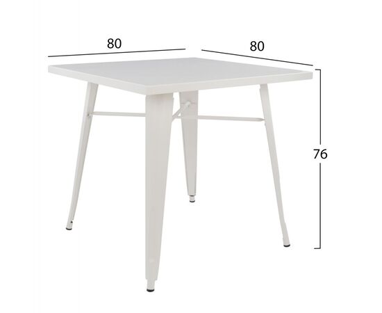 ΤΡΑΠΕΖΙ ΜΕΤΑΛΛΙΚΟ MILK WHITE ΜΑΤ HM0608.21 80X80X76 - ΤΡΑΠΕΖΙΑ ΚΟΥΖΙΝΑΣ στο Milonadakis.gr