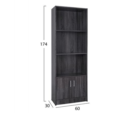 ΒΙΒΛΙΟΘΗΚΗ ΜΕΛΑΜΙΝΗΣ HAYDEN HM2269.01 ΣΕ ΑΝΘΡΑΚΙ ΧΡΩΜΑ 60x30x174 εκ. - ΒΙΒΛΙΟΘΗΚΕΣ στο Milonadakis.gr