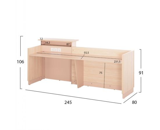 ΓΡΑΦΕΙΟ ΥΠΟΔΟΧΗΣ DALTON HM2068.02 ΜΕΛΑΜΙΝΗ ΣΕ SONAMA-ΜΠΕΖ 240x80x106Υεκ. - ΓΡΑΦΕΙΑ στο Milonadakis.gr