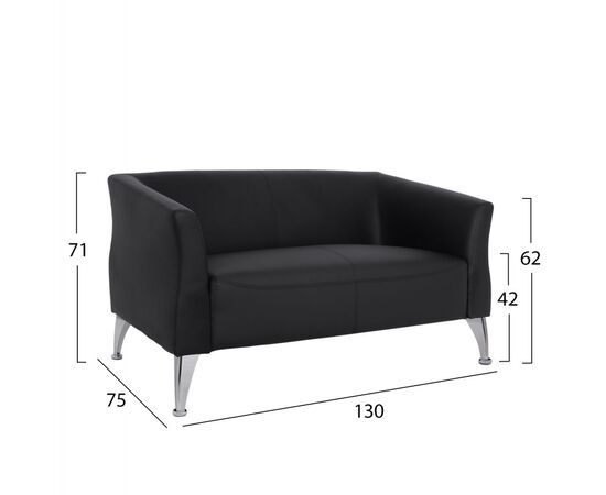 ΚΑΝΑΠΕΣ 2ΘΕΣΙΟΣ KIANA HM3122.21 ΜΕ ΜΑΥΡΟ PU 130x75x71 εκ. - ΚΑΝΑΠΕΔΕΣ-ΣΑΛΟΝΙΑ στο Milonadakis.gr