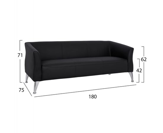 ΚΑΝΑΠΕΣ 3ΘΕΣΙΟΣ KIANA HM3122.31 ΜΕ ΜΑΥΡΟ PU 180x75x71 εκ. - ΚΑΝΑΠΕΔΕΣ-ΣΑΛΟΝΙΑ στο Milonadakis.gr
