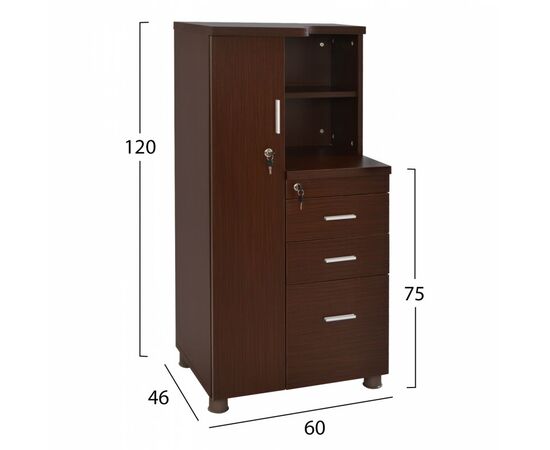 ΝΤΟΥΛΑΠΙ ΓΡΑΦΕΙΟΥ ΕΠΑΓΓΕΛΜΑΤΙΚΟ WENGE  HM2052.02L 60x46x120 - ΝΤΟΥΛΑΠΙΑ στο Milonadakis.gr