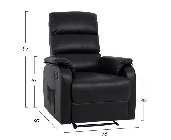 ΠΟΛΥΘΡΟΝΑ RELAX ΜΕ ΜΗΧΑΝΙΣΜΟ MASSAGE HM8316.01 ΜΑΥΡΟ PU 78x97x97 εκ. - ΚΑΡΕΚΛΕΣ - ΠΟΛΥΘΡΟΝΕΣ ΕΣ. στο Milonadakis.gr