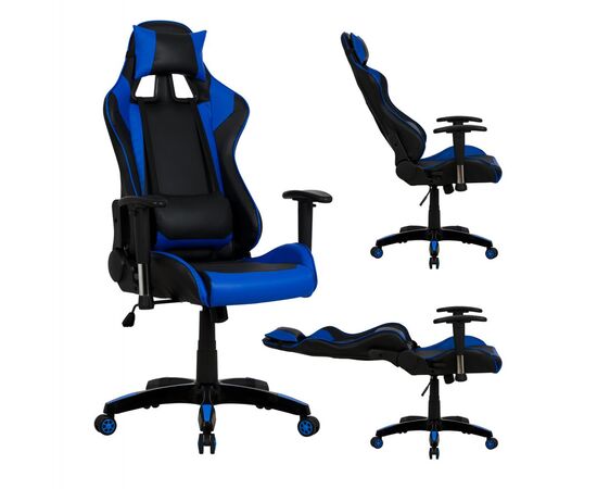 ΠΟΛΥΘΡΟΝΑ ΓΡΑΦΕΙΟΥ GAMING ZAYN HM1056.08 ΜΑΥΡΟ-ΜΠΛΕ PU 67x70x134 cm - ΚΑΡΕΚΛΕΣ ΓΡΑΦΕΙΟΥ στο Milonadakis.gr