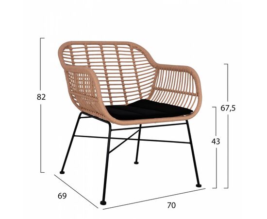 ΣΕΤ ΣΑΛΟΝΙ 4ΤΜΧ ALLEGRA HM5460 ΜΕΤΑΛΛΟ & WICKER ΣΕ ΜΠΕΖ ΧΡΩΜΑ - ΣΕΤ ΣΑΛΟΝΙΑ στο Milonadakis.gr