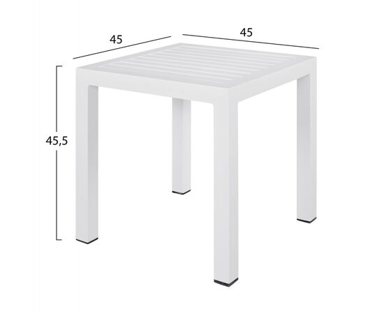 ΤΡΑΠΕΖΙ ΑΛΟΥΜΙΝΙΟΥ QIANA HM5402.01 ΛΕΥΚΟ 45x45x45,5 εκ. - ΤΡΑΠΕΖΙΑ ΕΞ. ΧΩΡΟΥ στο Milonadakis.gr