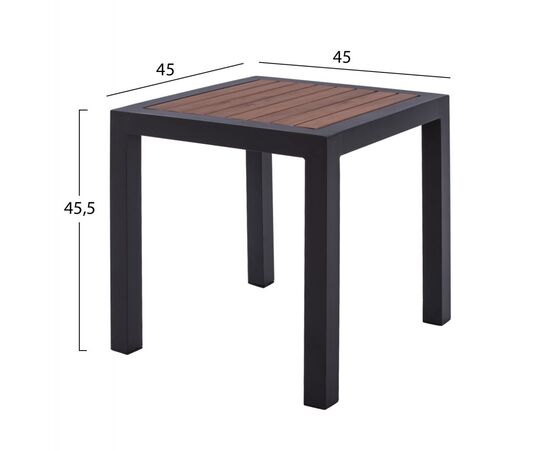 ΤΡΑΠΕΖΙ ΑΛΟΥΜΙΝΙΟΥ SABRA HM5403.02 ΓΚΡΙ ΜΕ POLYWOOD 45Χ45X45,5 εκ. - ΤΡΑΠΕΖΙΑ ΕΞ. ΧΩΡΟΥ στο Milonadakis.gr