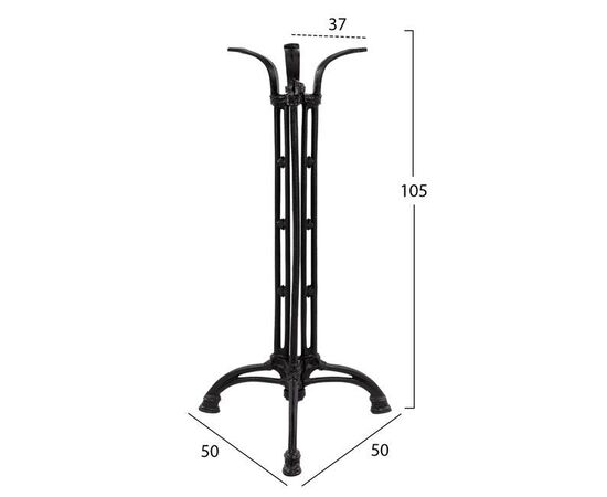 ΒΑΣΗ BAR ΑΠΟ ΜΑΝΤΕΜΙ HM446 3ΝΥΧΗ ΣΕ ΜΑΥΡΟ ΧΡΩΜΑ 50X50X105 - ΒΑΣΕΙΣ ΤΡΑΠΕΖΙΩΝ στο Milonadakis.gr
