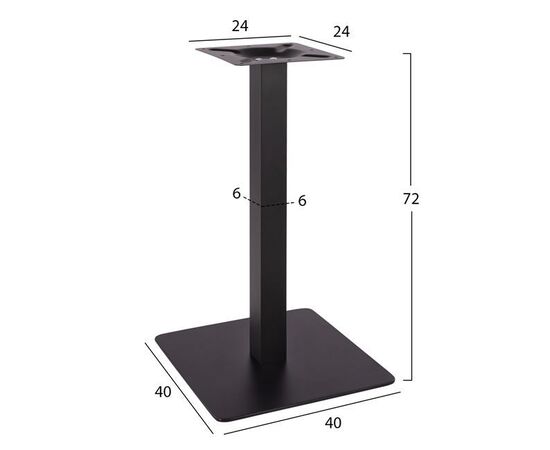 ΒΑΣΗ ΜΕΤΑΛΛΙΚΗ ΜΑΥΡΗ ΜΑΤ 40X40X72Υεκ. HM414.11 - ΒΑΣΕΙΣ ΤΡΑΠΕΖΙΩΝ στο Milonadakis.gr