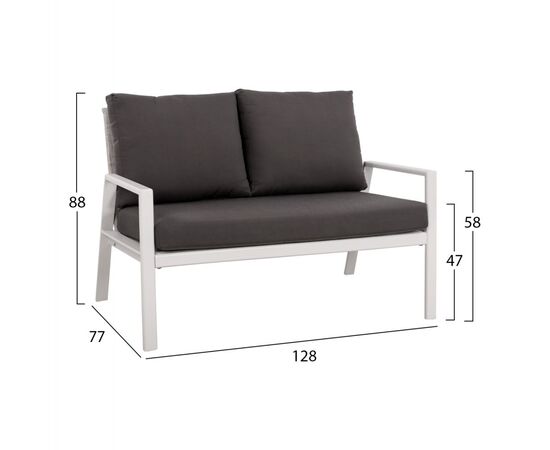 ΚΑΝΑΠΕΣ ΔΙΘΕΣΙΟΣ ΑΛΟΥΜΙΝΙΟΥ TABBY HM5561.01 ΛΕΥΚΟΣ ΜΕ ΜΑΞΙΛΑΡΙΑ - ΚΑΝΑΠΕΔΕΣ στο Milonadakis.gr