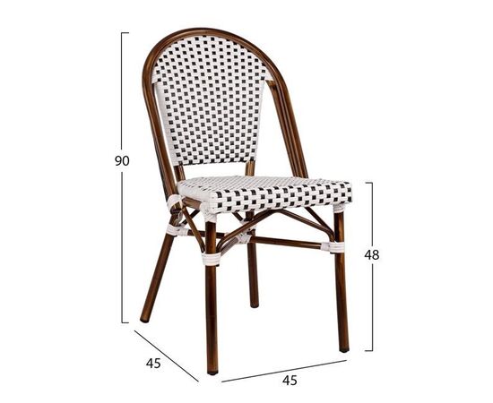 ΚΑΡΕΚΛΑ BISTRO ΑΛΟΥΜΙΝΙΟΥ BAMBOO LOOK ΜΕ ΛΕΥΚΟ-ΜΑΥΡΟ RATTAN HM5566.01 45x54x90Υεκ. - ΚΑΡΕΚΛΕΣ - ΠΟΛΥΘΡΟΝΕΣ στο Milonadakis.gr