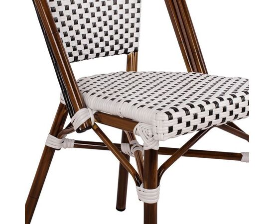 ΚΑΡΕΚΛΑ BISTRO ΑΛΟΥΜΙΝΙΟΥ BAMBOO LOOK ΜΕ ΛΕΥΚΟ-ΜΑΥΡΟ RATTAN HM5566.01 45x54x90Υεκ. - ΚΑΡΕΚΛΕΣ - ΠΟΛΥΘΡΟΝΕΣ στο Milonadakis.gr