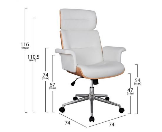 ΚΑΡΕΚΛΑ ΓΡΑΦΕΙΟΥ ΔΙΕΥΘΥΝΤΙΚΗ SUPERIOR PRO HM1108.02 SONAMA-ΛΕΥΚΟ PU 74x74x116Yεκ. - ΚΑΡΕΚΛΕΣ ΓΡΑΦΕΙΟΥ στο Milonadakis.gr