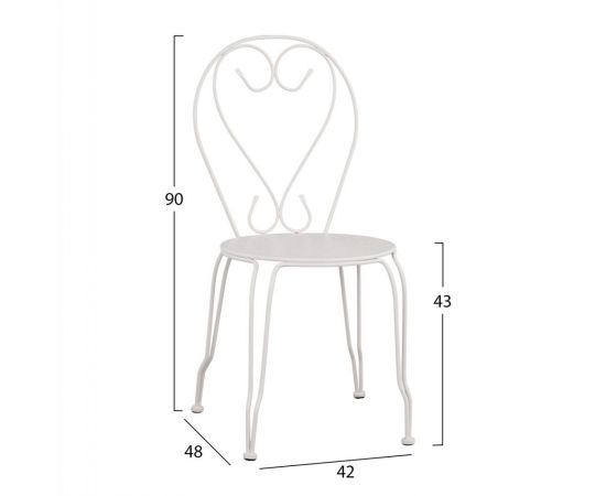 ΚΑΡΕΚΛΑ ΜΕΤΑΛΛΙΚΗ AMORE ΛΕΥΚΗ 42x48x90 εκ. HM5007.12 - ΚΑΡΕΚΛΕΣ - ΠΟΛΥΘΡΟΝΕΣ στο Milonadakis.gr
