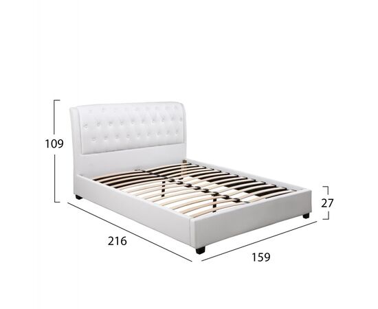 ΚΡΕΒΑΤΙ ODALYS 150x200 εκ. ΜΕ PU ΛΕΥΚΟ HM549.01 - ΚΡΕΒΑΤΙΑ στο Milonadakis.gr