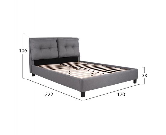 ΚΡΕΒΑΤΙ BILLIE 160x200 εκ. ΜΕ ΥΦΑΣΜΑ ΓΚΡΙ HM551.05 - ΚΡΕΒΑΤΙΑ στο Milonadakis.gr