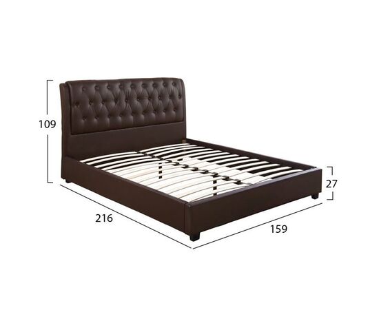 ΚΡΕΒΑΤΙ ODALYS ΜΕ PU ΚΑΦΕ HM549.02 150x200 εκ. - ΚΡΕΒΑΤΙΑ στο Milonadakis.gr