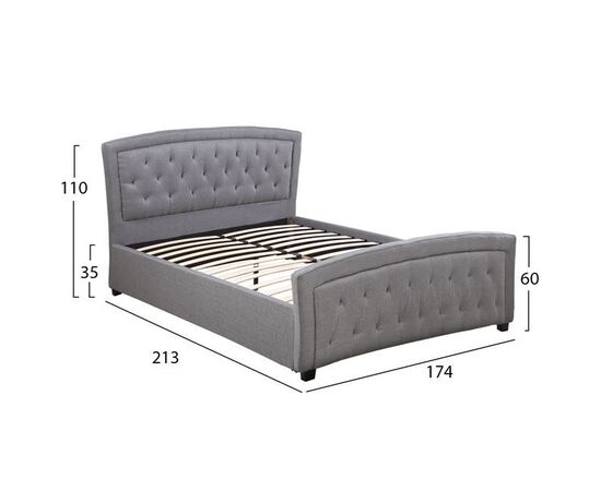 ΚΡΕΒΑΤΙ ODELIA ΜΕ ΥΦΑΣΜΑ DARK GREY HM550.05 150x200 εκ. - ΚΡΕΒΑΤΙΑ στο Milonadakis.gr
