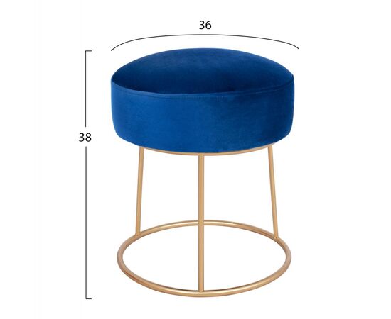 ΣΚΑΜΠΟ KARLO HM8411.08 ΜΠΛΕ ΒΕΛΟΥΔΟ ΜΕ ΧΡΥΣΗ ΒΑΣΗ Φ36x38Υ εκ. - ΠΟΥΦ - ΣΚΑΜΠΟ - ΜΠΑΟΥΛΟ στο Milonadakis.gr