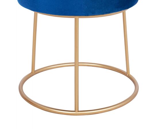 ΣΚΑΜΠΟ KARLO HM8411.08 ΜΠΛΕ ΒΕΛΟΥΔΟ ΜΕ ΧΡΥΣΗ ΒΑΣΗ Φ36x38Υ εκ. - ΠΟΥΦ - ΣΚΑΜΠΟ - ΜΠΑΟΥΛΟ στο Milonadakis.gr