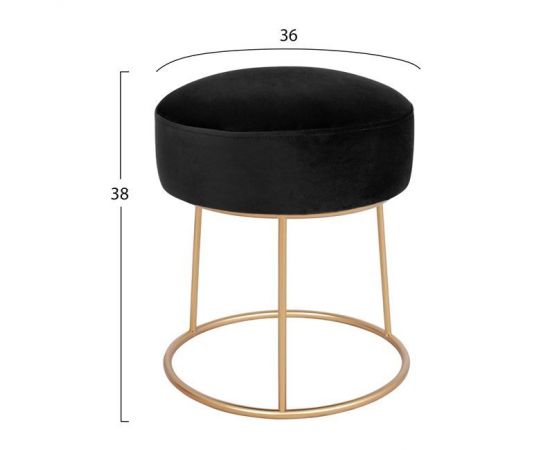 ΣΚΑΜΠΟ KARLO ΜΑΥΡΟ ΒΕΛΟΥΔΟ ΜΕ ΧΡΥΣΗ ΒΑΣΗ HM8411.04 Φ36x38Υ εκ. - ΠΟΥΦ - ΣΚΑΜΠΟ - ΜΠΑΟΥΛΟ στο Milonadakis.gr