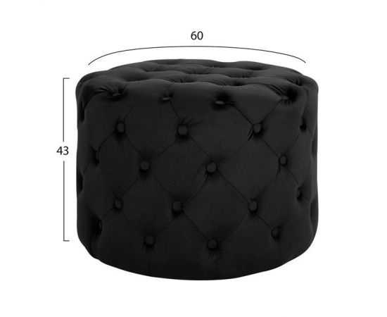 ΣΚΑΜΠΟ KASSIE ΜΑΥΡΟ ΒΕΛΟΥΔΟ ΤΥΠΟΥ CHESTERFIELD HM8406.04 Φ60x43Υ εκ. - ΠΟΥΦ - ΣΚΑΜΠΟ - ΜΠΑΟΥΛΟ στο Milonadakis.gr