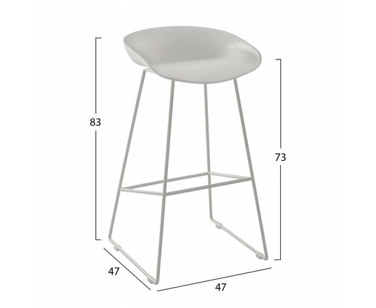 ΣΚΑΜΠΟ ΜΕΤΑΛΛΙΚΟ NAILA HM8450.01 ΜΕ ΚΑΘΙΣΜΑ PP ΛΕΥΚΟ 47x47x83 εκ. - ΣΚΑΜΠΟ ΜΠΑΡ στο Milonadakis.gr