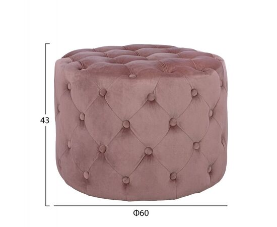 ΣΚΑΜΠΟ KASSIE  ΣΑΠΙΟ ΜΗΛΟ ΒΕΛΟΥΔΟ ΤΥΠΟΥ CHESTERFIELD HM8406.02 Φ60x43Υ εκ. - ΠΟΥΦ - ΣΚΑΜΠΟ - ΜΠΑΟΥΛΟ στο Milonadakis.gr