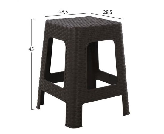 ΣΚΑΜΠΟ ΤΕΤΡΑΓΩΝΟ RATTAN ΚΑΦΕ HM5448.01 02.005.08484 - ΣΚΑΜΠΩ στο Milonadakis.gr