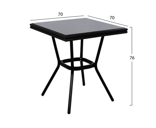 ΤΡΑΠΕΖΙ ΑΛΟΥΜΙΝΙΟΥ HARLOW 70X70X76 BAMBOO LOOK HM5568.02 ΜΑΥΡΟ ΜΕ ΓΥΑΛΙ - ΤΡΑΠΕΖΙΑ ΕΞ. ΧΩΡΟΥ στο Milonadakis.gr